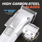 Fagaci Professional Hair Clippers & Barber Brush Neck Duster Set, Turbo Power Cordless Hair Clippers for Men, High Carbon Steel Blades, 2 Count