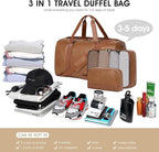 Wogarl 3PCS Leather Weekender Bag - Image 3