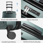 KROSER Carry On Luggage with Spinner Wheels & Built-in TSA Lock, Expandable Top - Image 4