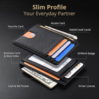 Buffway Slim Minimalist Front Pocket RFID Blocking Leather Wallets - Image 3