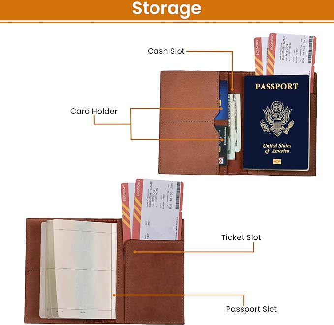 LEATHER VILLAGE Leather Passport Holder Cover – Travel Wallet - Image 2