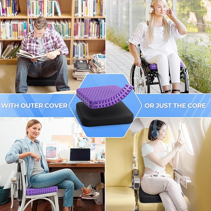 TushGuard Gel Seat Cushion for Long Sitting, Enlarged & Thickened Patent Design - Image 7