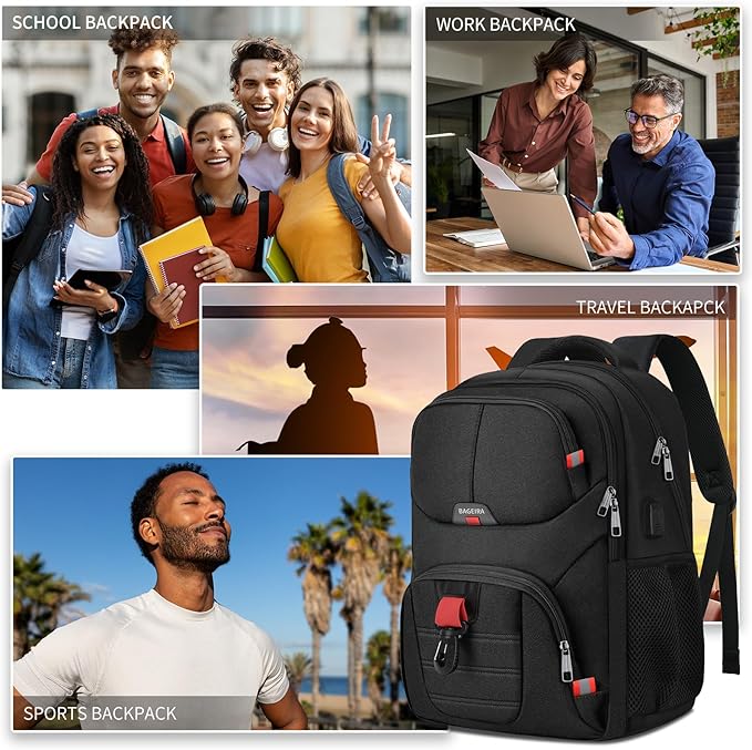Black Backpack for Men, School Backpack for Boys Teens, Backpacks for School - Image 7