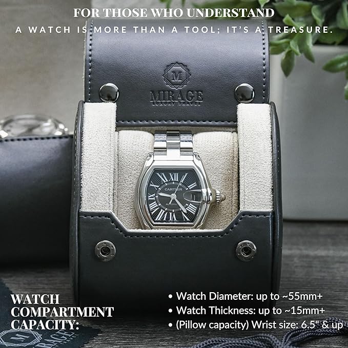 Gray/Ivory - 1 Watch Travel Case - Image 2