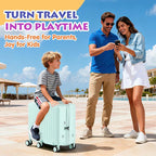 Kids Ride-On Luggage, Foldable Pedal, Hidden Cup Holder & Combination Lock - Image 8