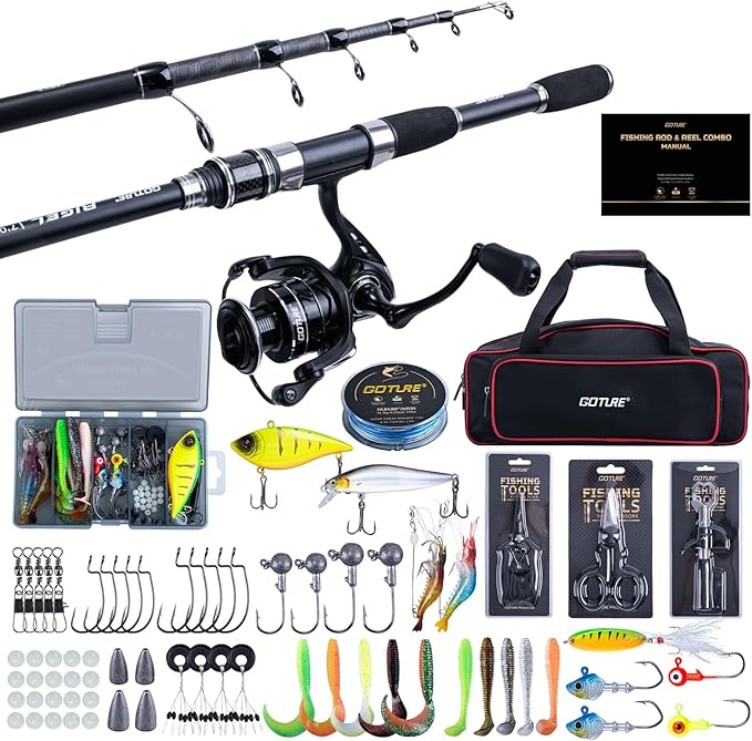 Goture Fishing Rod and Reel Combo, Fishing Pole, Telescopic Fishing Rod Kit by Goture