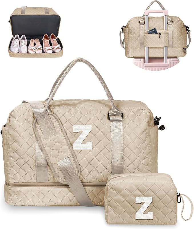 Gifts for Teen Girls 16-18, Birthday Gift-Initial Travel Bag by Vogewood