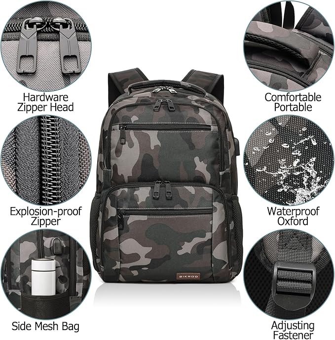 BIKROD Backpack for Boys Men, School Backpack for Teens Girls, Lightweight - Image 3