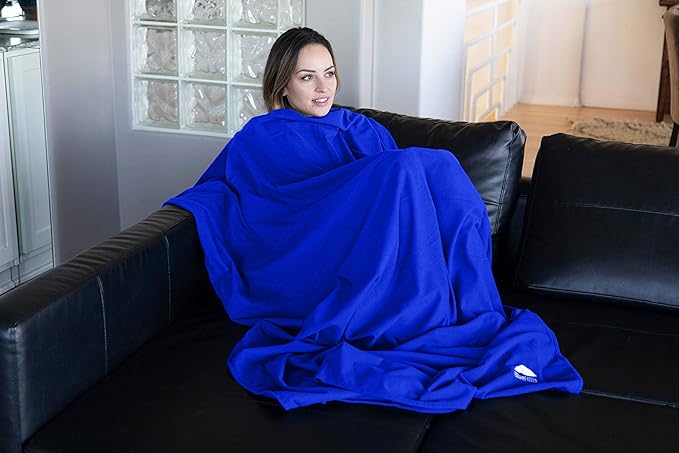 BlueHills Ultra Compact Travel Blanket 2 Pack Large Soft Cozy Portable Blanket - Image 4