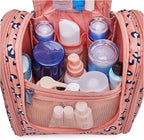 Narwey Small Hanging Cheetah Toiletry Bag Women Travel Makeup Bag Organizer - Image 3