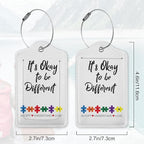 2Pcs Luggage Tag for Suitcase Autism Awareness Cute Suitcase Tag - Image 2