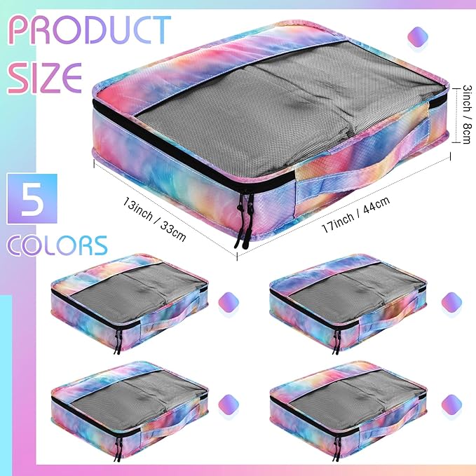 5 Pcs Packing Cubes for Suitcase Large Travel Cubes Carry on Luggage Organizer - Image 2