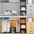 Clothes Storage Bags, Foldable Thick Fabric Blanket Storage Bags, Large Clear - Image 7