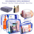 APREUTY Clear Makeup Bags, TSA Approved 6Pcs Cosmetic Makeup Bag Set Clear PVC - Image 2