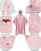 iCreek Hooded Rain Poncho with Pocket Waterproof Lightweight Unisex Raincoat - Image 5
