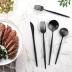 Matte Black Silverware Set for 4, IBIILII JEFF 20 Pieces Stainless Steel - Image 5