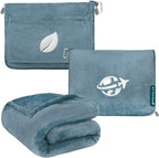 PAVILIA Travel Blanket and Pillow, Arms Opening Airplane Blankets by PAVILIA