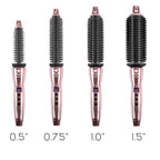 CALISTA Perfecter Pro Heated Round Brush | Lift, Volumize, and Style with No Heat Damage for Healthier-Looking Hair | 4 Sizes for Most Hair Types | Dual Voltage & Adjustable Temp (0.5, Rose Gold)