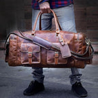 Large duffel bags for men holdall leather travel bag overnight gym sports - Image 7
