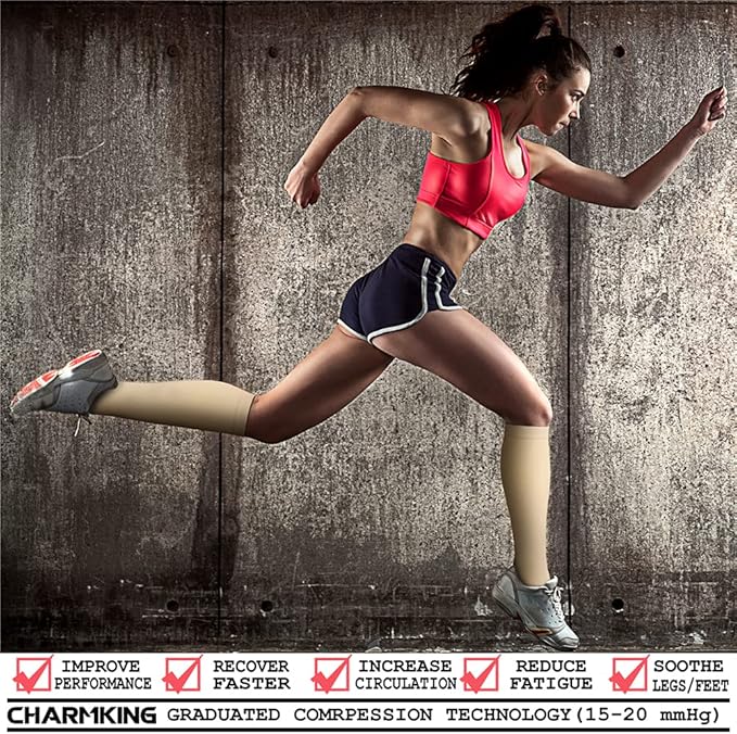 CHARMKING Compression Socks for Women & Men Circulation 15-20 mmHg is Best - Image 2