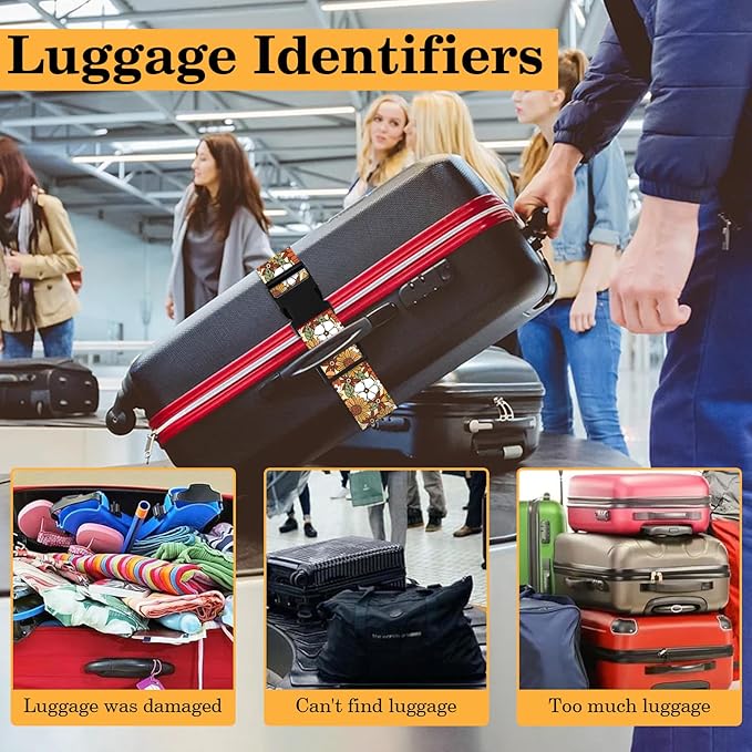 Yellow Daisy Luggage Straps for Suitcases TSA Approved, Luggage Identifiers for - Image 6