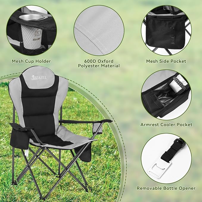 Camping Chairs 2 Pack, Camp Chair - Image 3