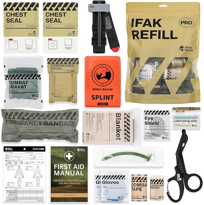 RHINO RESCUE IFAK Refill Kit 17Pcs by RHINORESCUE