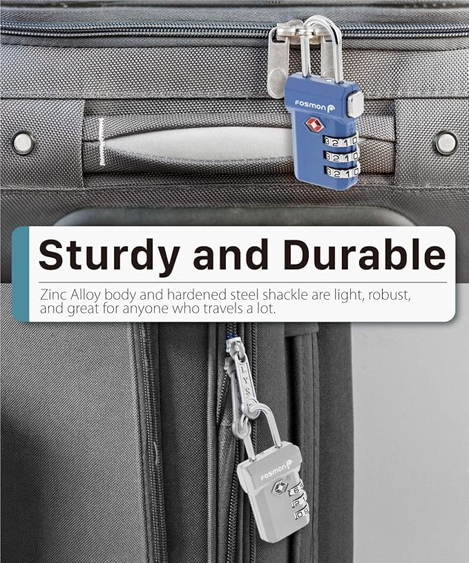 Fosmon TSA Approved Luggage Locks, Suitcase Travel Lock - Image 4