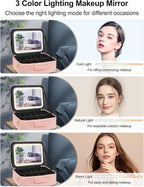 Chomeiu Makeup Bag with LED Mirror, Large Train Case - Image 4