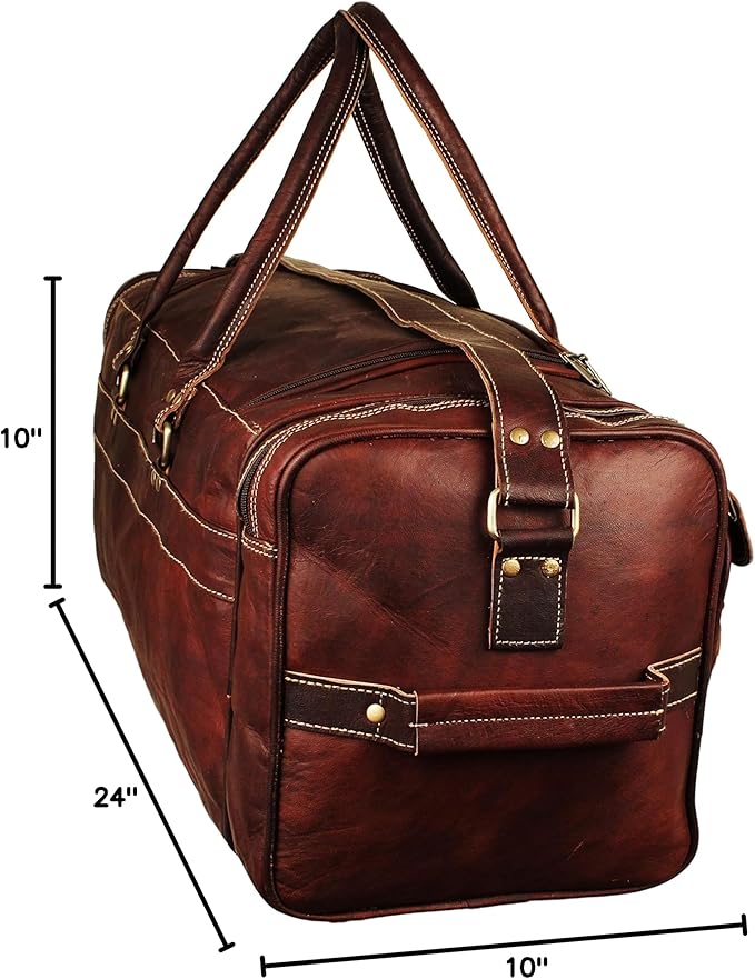 Men’s Gym Sports Overnight Weekender Bag Leather Travel Bags - Image 9