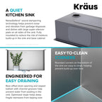 Kore 23 Inch Undermount Workstation Single Bowl 16 Gauge Deep Laundry Utility Stainless Steel Kitchen Sink with Accessories (Stainless Steel / 23 inch / Laundry Sink)