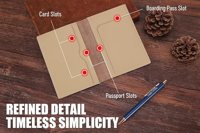 STAR VISTA Albatross Leather Travel Passport Holder, Minimalist Design - Image 4