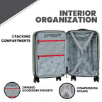 Rails 25 Inch Expandable Hardside Checked Suitcase with 360° Spinner Wheels (Moss Gray / Medium Checked)
