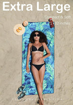 2 Pack Microfiber Thin Lightweight Beach Towel Sand Free Quick Dry Absorbent - Image 3