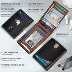 Airtag Wallet for Men, with Money Clip 11 Cards Slim Front Pocket Leather RFID - Image 2