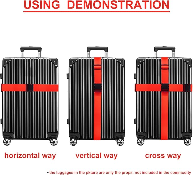 Luggage Straps for Suitcases TSA Approved Travel Belt 4 Pack by Chelmon - Image 5