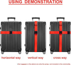 Luggage Straps for Suitcases TSA Approved Travel Belt 4 Pack by Chelmon - Image 5