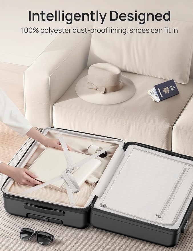 Carry on Luggage 22 X 14 X 9 Airline Approved, 20 Inch Luggage - Image 8
