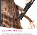SKIMI Airflow Styler, Titanium Flat Iron Hair Straightener, Professional Curling Iron with Cooling Air Vents to Lock in Style, 5 Temps & Dual Voltage, Auto Off (Black & Blush Gold).