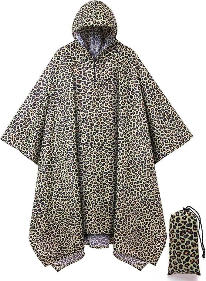 salamra Hooded Rain Poncho Waterproof Raincoat Jacket by salamra