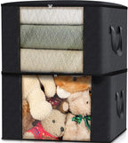 Fab totes 4 Pack Clothes Storage, Foldable Thick Fabric Blanket Storage Bags - Image 5