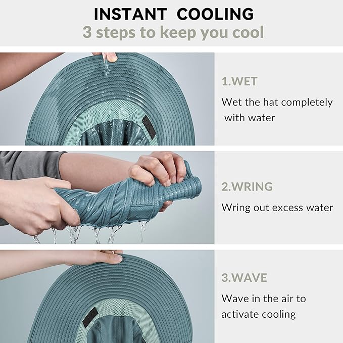 Sukeen Cooling Sun Hat for Men Women UPF50+ Wide Brim Fishing Hat - Image 3