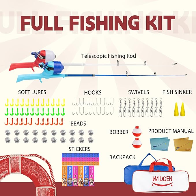 Kids Fishing Pole, Telescopic Fishing Rod, Toddler Collapsible Fishing Rod and - Image 8