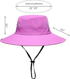 Womens Summer Sun Hat Beach Hat Wide Brim Outdoor UV Protection Hat Foldable - Image 2
