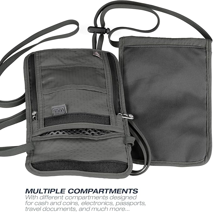 Lewis N. Clark RFID Blocking Stash Neck Wallet, Travel Pouch + Passport Holder - Image 7