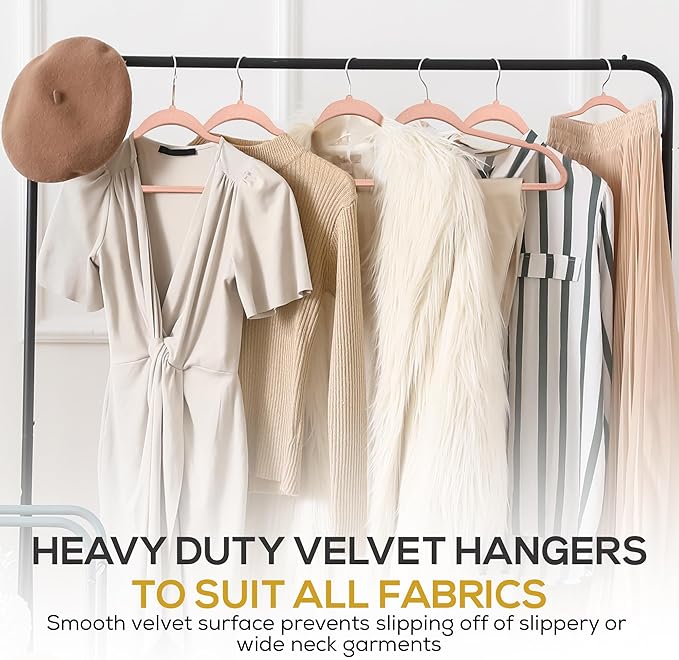 50 Pack New Premium Quality Velvet Hangers Ultra Thin Non Slip Adult Felt Space - Image 7