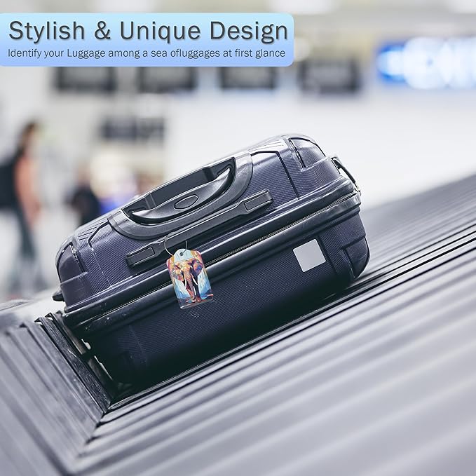 Abstraction Elephant Luggage Tags, 2 Pack Oil Paint Elephant Luggage Tag - Image 6