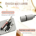 2 Pack Heat Mat for Curling Iron, Oversize Silicone Resistant Portable Travel Cover for Curling Irons, Flat Irons & Hot Styling Wands, Durable & Easy to Clean Mat for Home & Salon Use