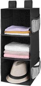 MAX Houser 3-Shelf Hanging Closet Organizers, Collapsible Closet Hanging Shelves - Image 4