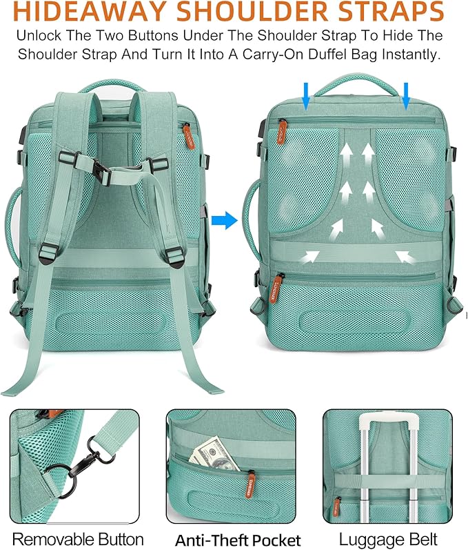 Travel Laptop Backpack, 42L Carry on Luggage, Flight Approved Expandable - Image 4